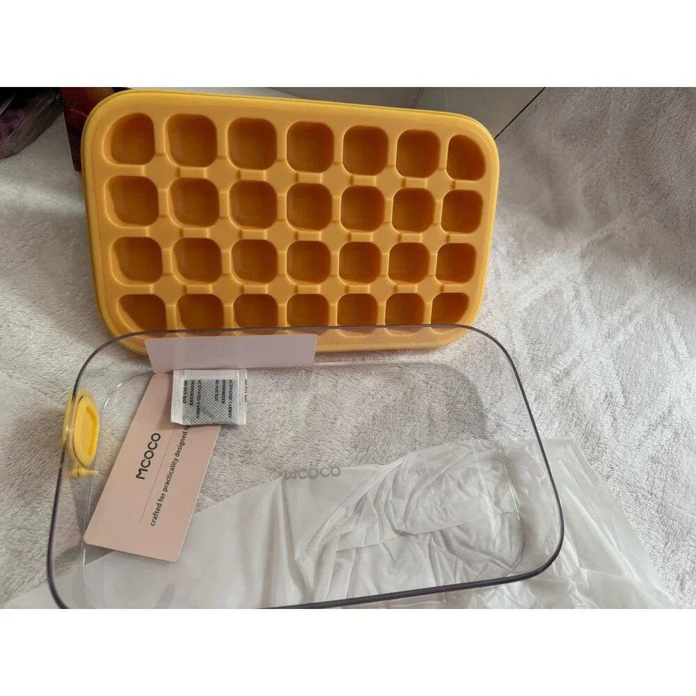 MCOCO Ice Cube Tray Yellow Press To Release Easy To Clean